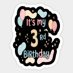 Threenager Birthday Tee - Officially Triple the Trouble - Playful Third Birthday Bash Sticker